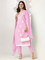 Thumbnail for Janasya Light Cotton Embroidered Straight Kurta Set