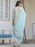Thumbnail for Janasya Light Cotton Yoke Embroidery A-Line Kurta Set