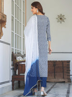 Thumbnail for Janasya Dark Rayon Floral A-Line Kurta Set