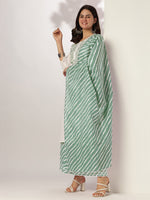 Thumbnail for Janasya Light Cotton Yoke Embroidery Straight Kurta Set