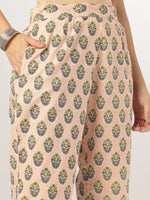 Thumbnail for Janasya Light Cotton Floral A-Line Kurta Set