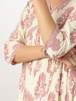 Thumbnail for Janasya Light Cotton Floral A-Line Kurta Set