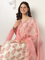 Thumbnail for Janasya Light Cotton Floral A-Line Kurta Set