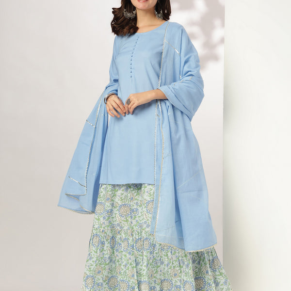 Janasya Light Rayon Solid Straight Kurta Set