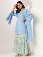 Thumbnail for Janasya Light Rayon Solid Straight Kurta Set