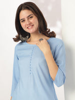 Thumbnail for Janasya Light Rayon Solid Straight Kurta Set
