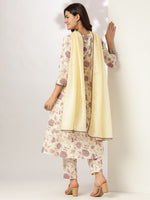 Thumbnail for Janasya Light Cotton Floral Anarkali Kurta Set