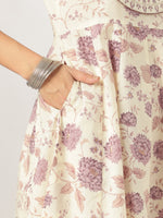 Thumbnail for Janasya Light Cotton Floral Anarkali Kurta Set