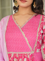 Thumbnail for Janasya Bright Cotton Floral A-Line Kurta Set