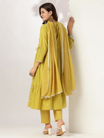 Thumbnail for Janasya Bright Cotton Embroidered Angrakha Kurta Set