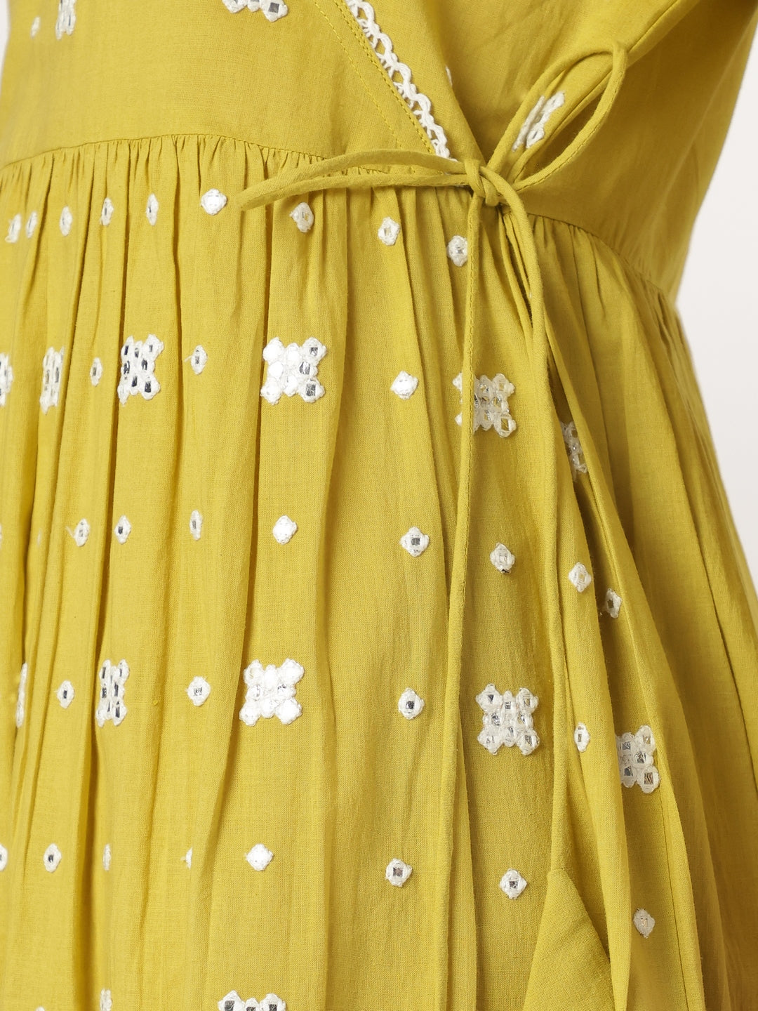 Janasya Bright Cotton Embroidered Angrakha Kurta Set - Distacart