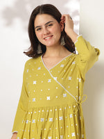 Thumbnail for Janasya Bright Cotton Embroidered Angrakha Kurta Set