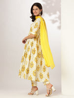 Thumbnail for Janasya Light Cotton Floral A-Line Kurta Set