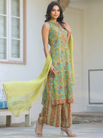 Thumbnail for Janasya Bright Cotton Floral Straight Kurta Set