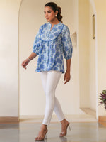 Thumbnail for Janasya Light Cotton Floral A-Line Top
