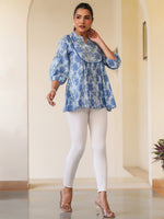 Thumbnail for Janasya Light Cotton Floral A-Line Top