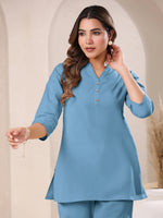 Thumbnail for Janasya Light Cotton Solid A-Line Top