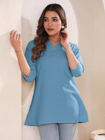 Thumbnail for Janasya Light Cotton Solid A-Line Top