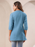 Thumbnail for Janasya Light Cotton Solid A-Line Top
