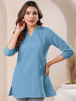 Thumbnail for Janasya Light Cotton Solid A-Line Top