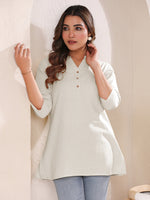 Thumbnail for Janasya Light Cotton Solid Straight Top