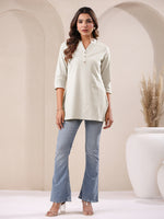 Thumbnail for Janasya Light Cotton Solid Straight Top