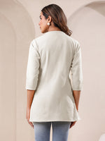 Thumbnail for Janasya Light Cotton Solid Straight Top