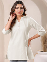 Thumbnail for Janasya Light Cotton Solid Straight Top