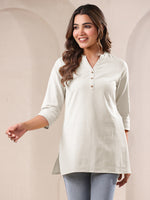 Thumbnail for Janasya Light Cotton Solid Straight Top