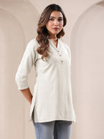 Thumbnail for Janasya Light Cotton Solid Straight Top