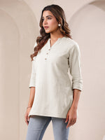 Thumbnail for Janasya Light Cotton Solid Straight Top