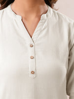 Thumbnail for Janasya Light Cotton Solid Straight Top