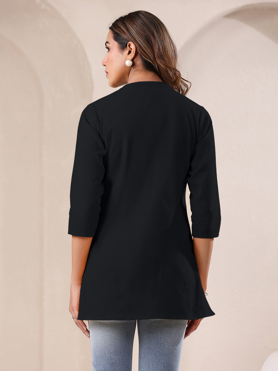 Janasya Light Cotton Solid A-Line Top - Distacart