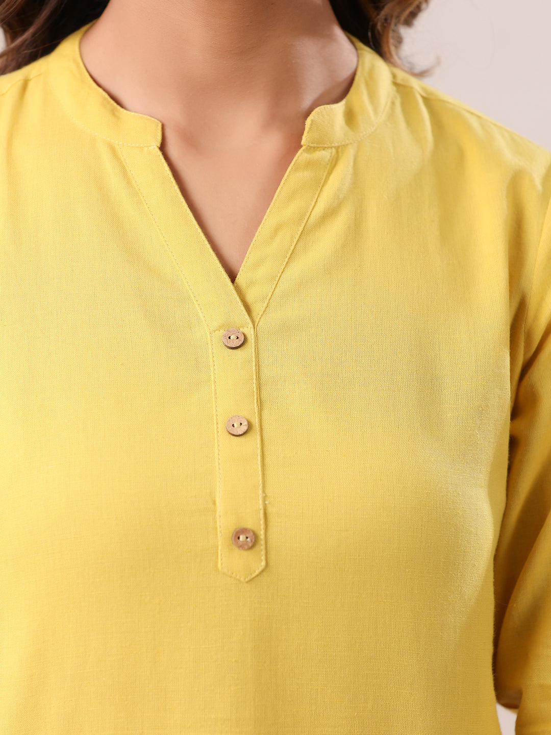 Janasya Light Cotton Solid A-Line Top