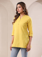 Thumbnail for Janasya Light Cotton Solid A-Line Top