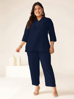 Thumbnail for Janasya Dark Cotton Solid A-Line Top