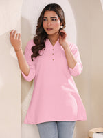 Thumbnail for Janasya Light Cotton Solid A-Line Top