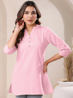 Thumbnail for Janasya Light Cotton Solid A-Line Top