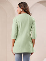 Thumbnail for Janasya Light Cotton Solid Straight Top