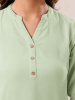 Thumbnail for Janasya Light Cotton Solid Straight Top