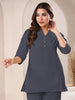 Janasya Light Cotton Solid A-Line Top - Distacart