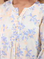 Thumbnail for Janasya Light Georgette Floral A-Line Tunic