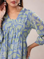 Thumbnail for Janasya Bright Georgette Tropical A-Line Tunic