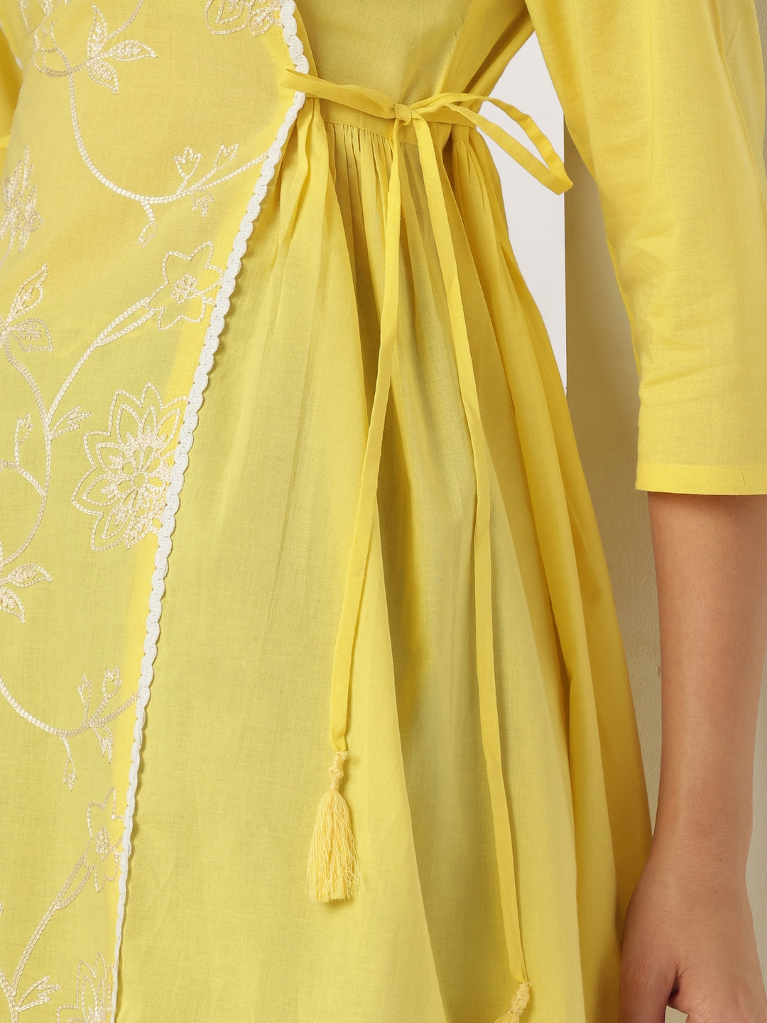 Janasya Bright Cotton Embroidered A-Line Tunic - Distacart