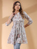 Janasya Light Cotton Floral A-Line Tunic - Distacart