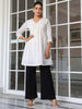 Janasya Light Cotton Schiffli A-Line Tunic - Distacart