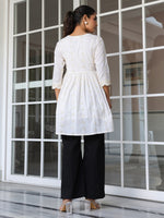 Thumbnail for Janasya Light Cotton Schiffli A-Line Tunic