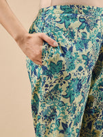 Thumbnail for Janasya Light Green A-Line Cotton Co-Ords - Dista