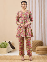 Thumbnail for Janasya Mint A-Line Cotton Co-Ords - Dista