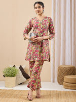 Thumbnail for Janasya Mint A-Line Cotton Co-Ords - Dista